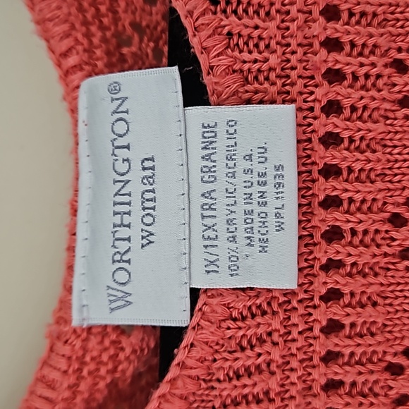 Worthington XL Apricot open knit sweater - Picture 4 of 6
